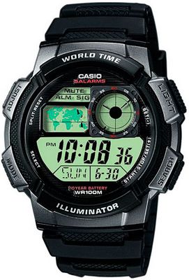 AE-1000W-1B  -  Японские наручные часы Casio Collection AE-1000W-1B с хронографом
